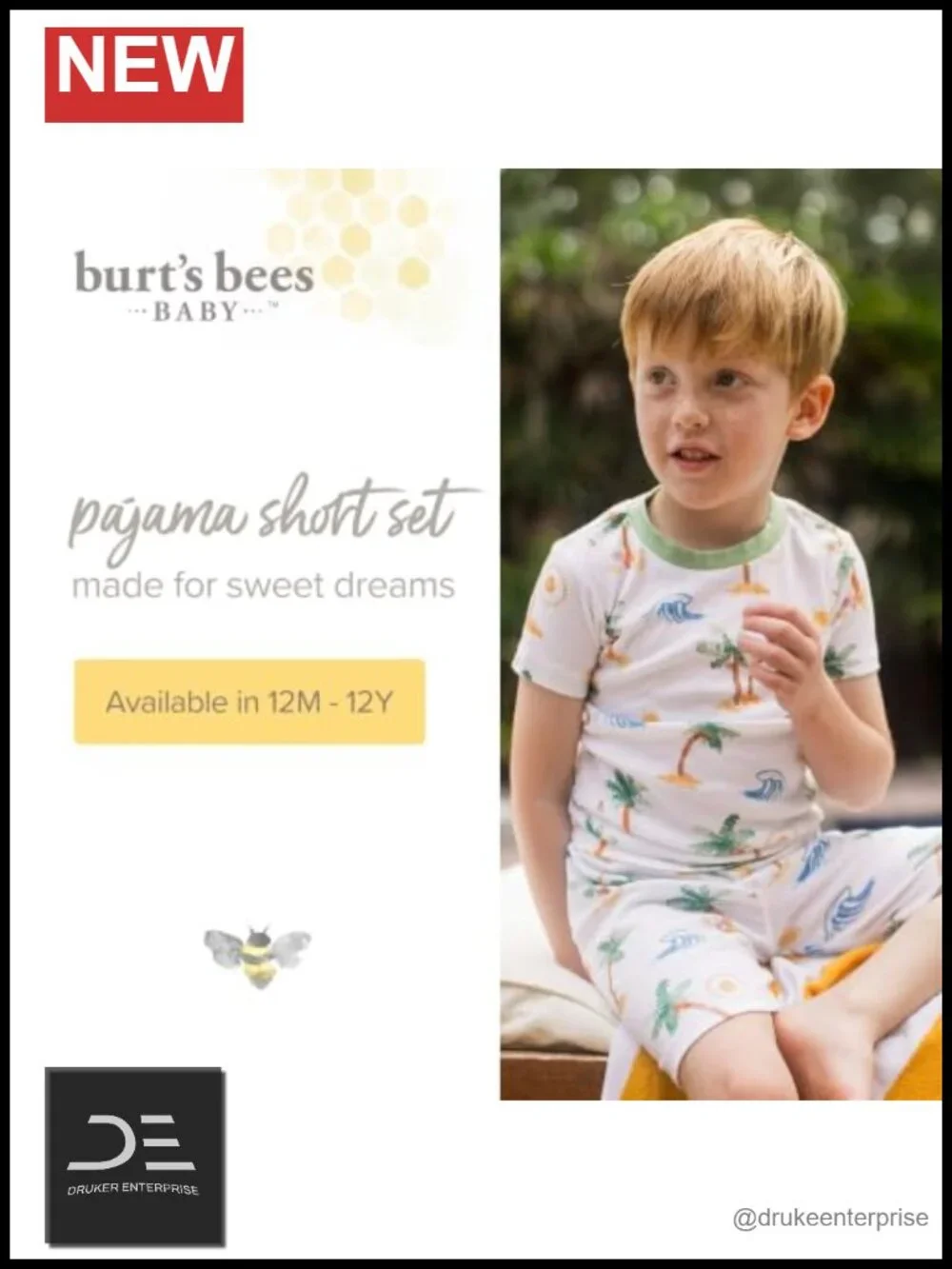 Organic Cotton Short Sleeve & Shorts 2-Piece Pajama Set for Toddlers Kids